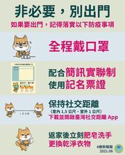 🎬必要，別出門！ 🎬若必須出門，記得一定要落實防疫事項喔！圖片